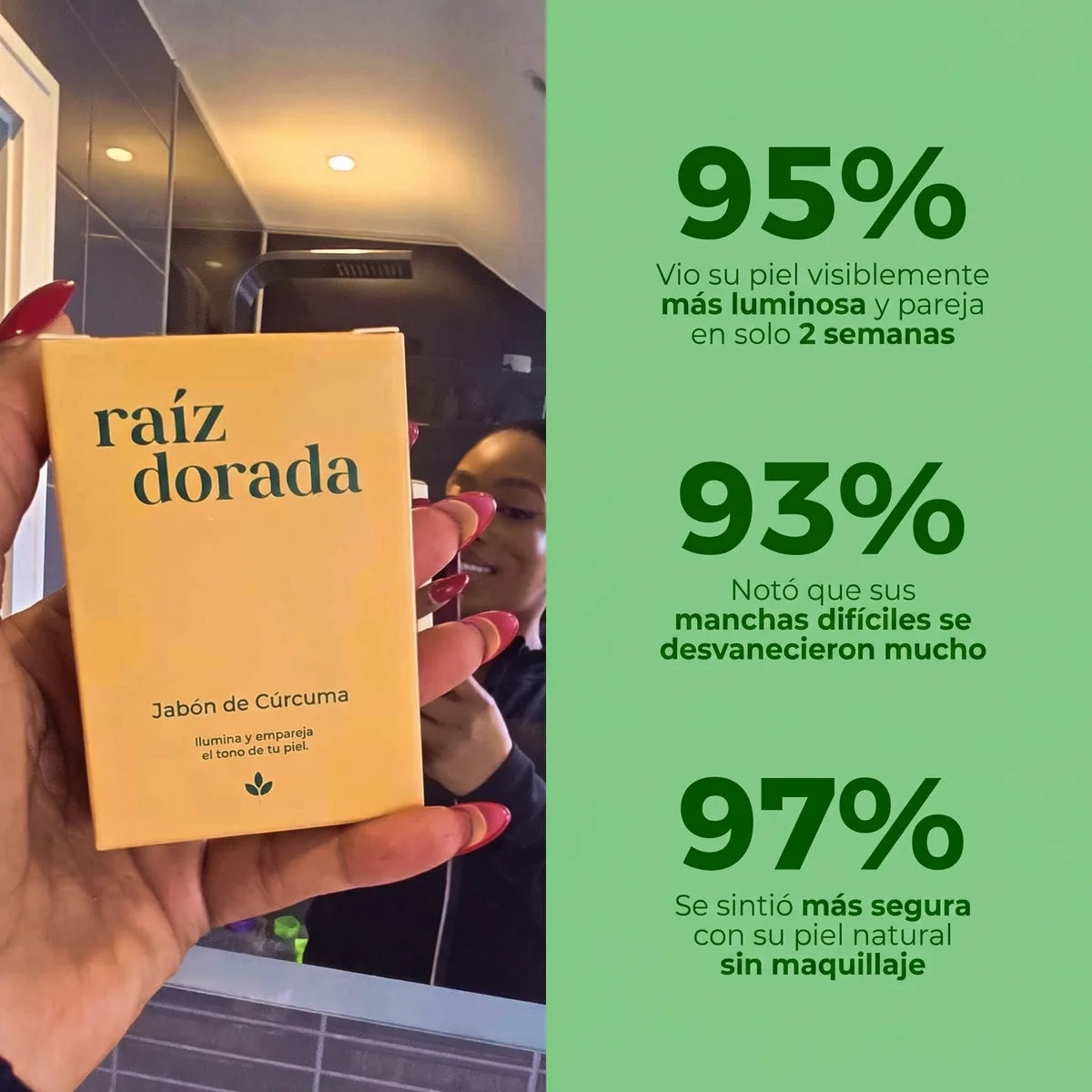 Caja de Raíz Dorada en la mano